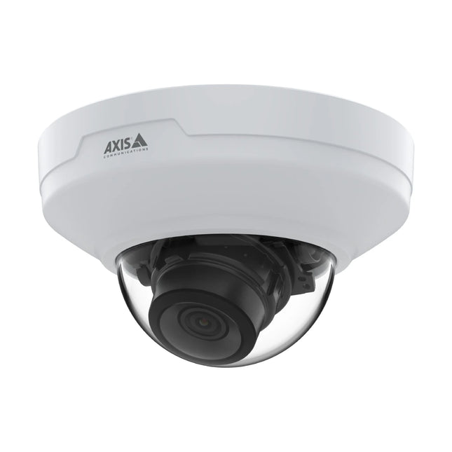 Side profile view of the ultra-compact AXIS M4215-V dome camera highlighting its sleek casing design