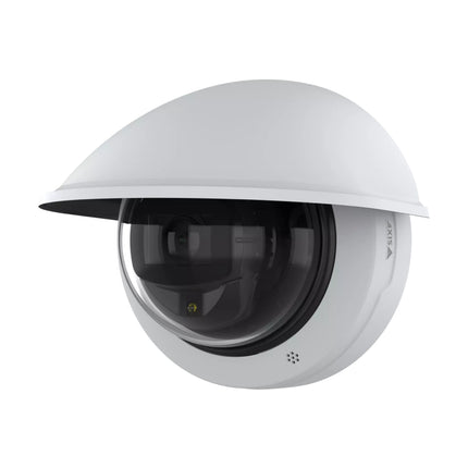 Front perspective of the compact AXIS M4228-LVE 4K UHD outdoor varifocal dome security camera.