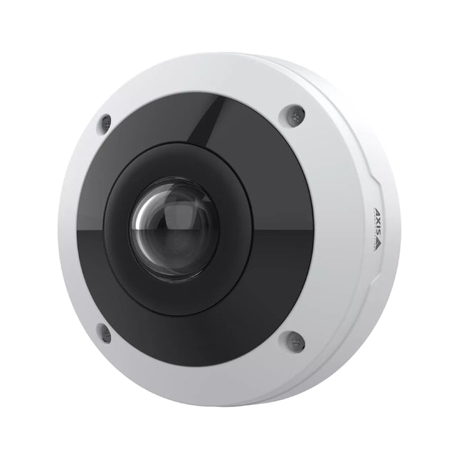 Close-up shot of the AXIS M4317-PLVE showing its low-profile lens bubble and integrated high-efficiency 360-degree infrared LEDs.