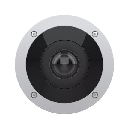 AXIS M4317-PLVE dome camera installed on an exterior concrete wall, demonstrating its impact-resistant and dustproof structural assembly.