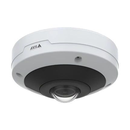 AXIS M4318-PLVE 12MP outdoor 360-degree panoramic mini dome IP security camera in white.