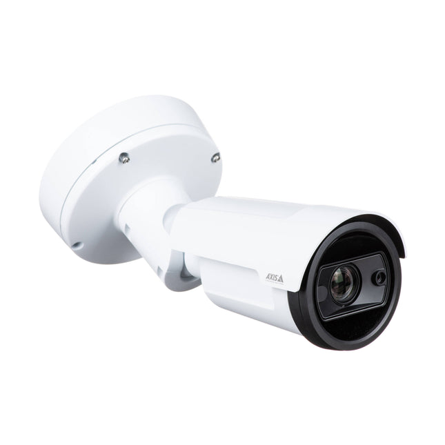 AXIS P1465-LE outdoor security camera mounted on an exterior wall for perimeter surveillance.