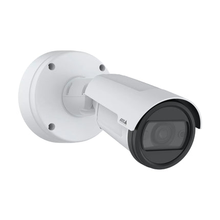 Closed-up view of AXIS P1485-LE showing built-in OptimizedIR LEDs for long-range surveillance up to 80 meters.