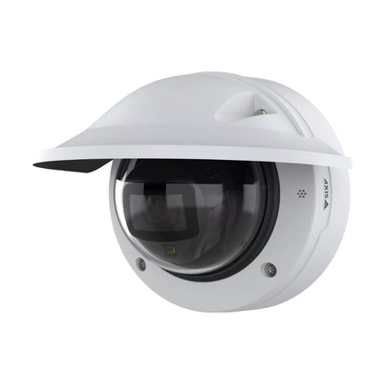 AXIS P3285-LVE 10 mm network camera mounted to a commercial entry ceiling, offering wide-area security surveillance.