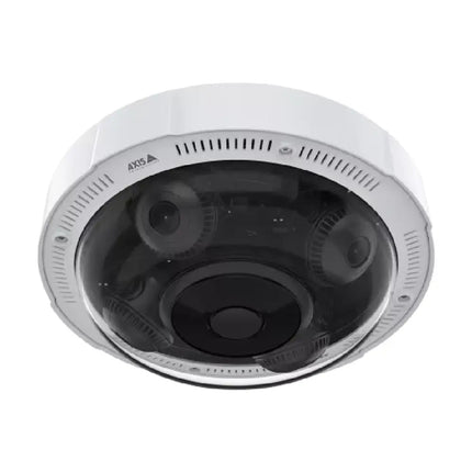 Outdoor commercial installation of the AXIS P3735-PLE multi-directional dome camera showcasing wide area situational awareness.