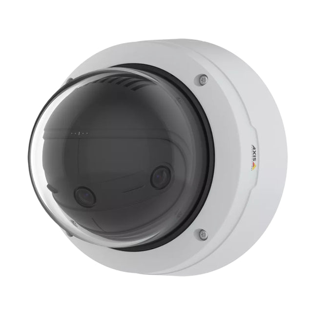 AXIS P3818-PVE 13MP outdoor multisensor panoramic IP camera in white and black.