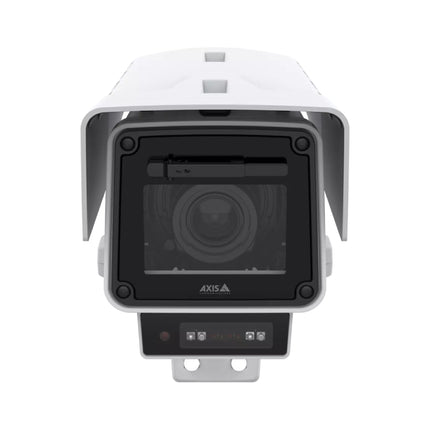 Side view of the AXIS Q1656-LE security camera highlighting its rugged IP66-rated design and heavy-duty wall installation bracket.