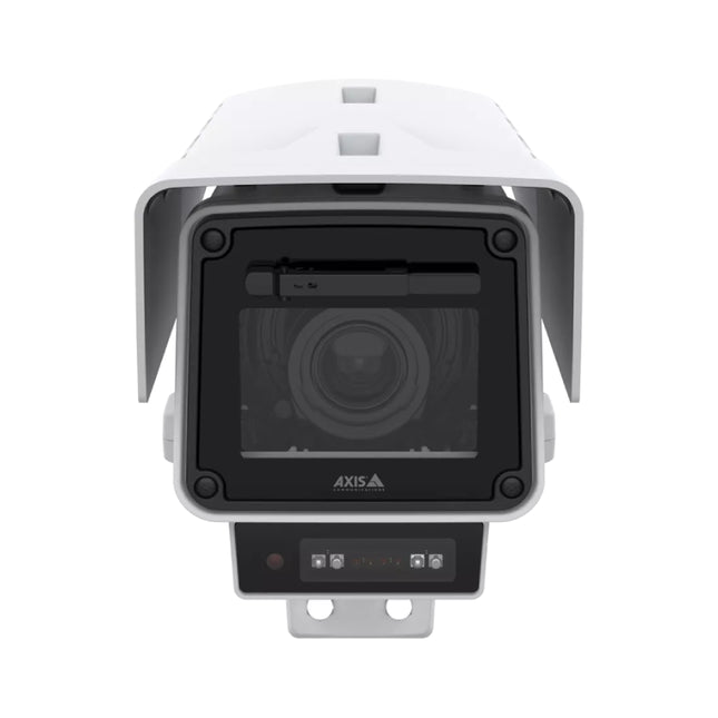 Side view of the AXIS Q1656-LE security camera highlighting its rugged IP66-rated design and heavy-duty wall installation bracket.