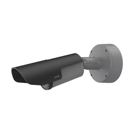 Side profile of the AXIS Q1800-LE-3 showing its IP66 weather-rated and IK10 vandal-resistant aluminum housing.