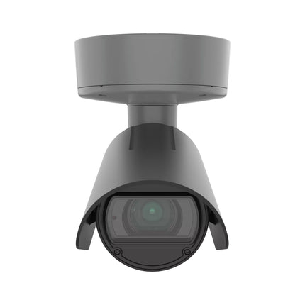 Close-up view of the AXIS Q1800-LE-3 4K telephoto lens and high-power OptimizedIR night vision LEDs.