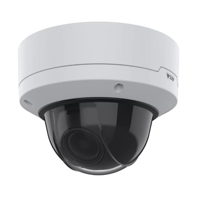 Front view of AXIS Q3546-LVE 4MP vandal-resistant outdoor dome camera with clear bubble housing.