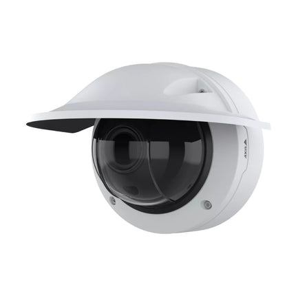 Close-up view of the AXIS Q3546-LVE IR-shielded dome lens and OptimizedIR illuminator.