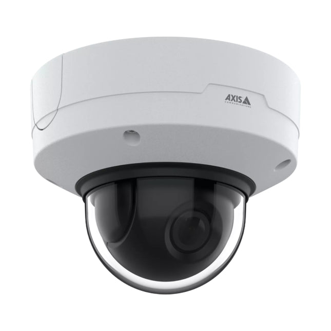 Side profile angle of the AXIS Q3626-VE camera highlighting its weather-proof IP66/IP67 and vandal-resistant IK10 housing.