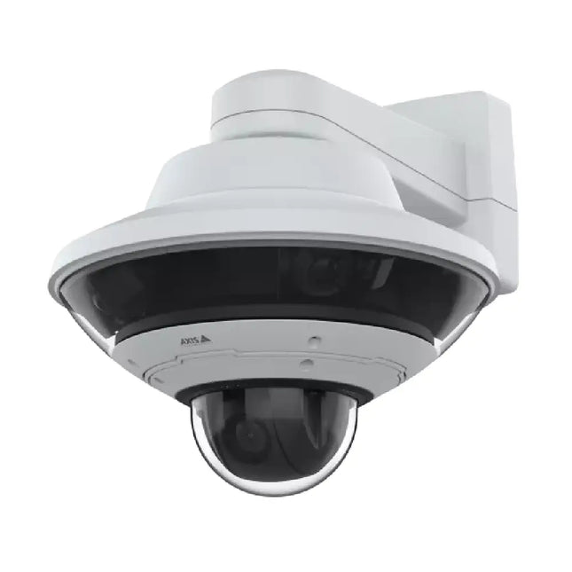 AXIS Q6020-E outdoor PTZ dome network camera showing heavy-duty weatherproof housing and tinted dome bubble.