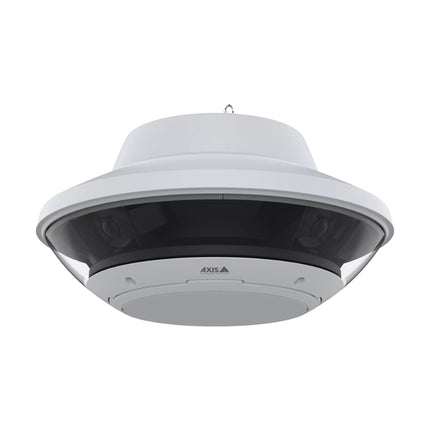 AXIS Q6020-E outdoor PTZ dome network camera in white and black with drop-shaped dome.
