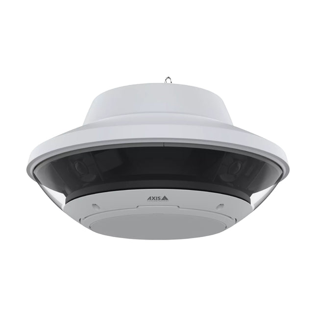 AXIS Q6020-E outdoor PTZ dome network camera in white and black with drop-shaped dome.