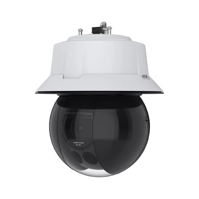 AXIS Q6358-LE 4K UHD outdoor-ready PTZ network camera with its heavy-duty housing, premium optical lens dome assembly, and integrated infrared arrays.