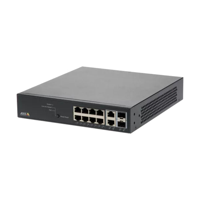 Rear perspective of the AXIS T8508 showing the integrated internal power supply unit and standard IEC C14 power inlet.