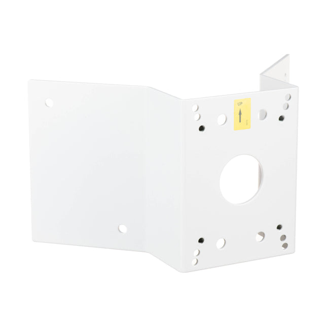 AXIS T91A64 white powder-coated aluminum corner mount bracket for surveillance camera installations in Australia.