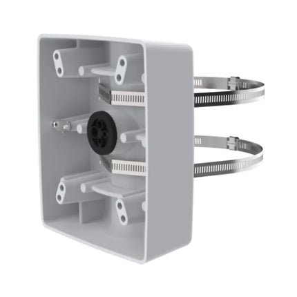 AXIS T91B57 white heavy-duty marine-grade pole mount bracket for 100mm to 410mm diameter poles in Australia.