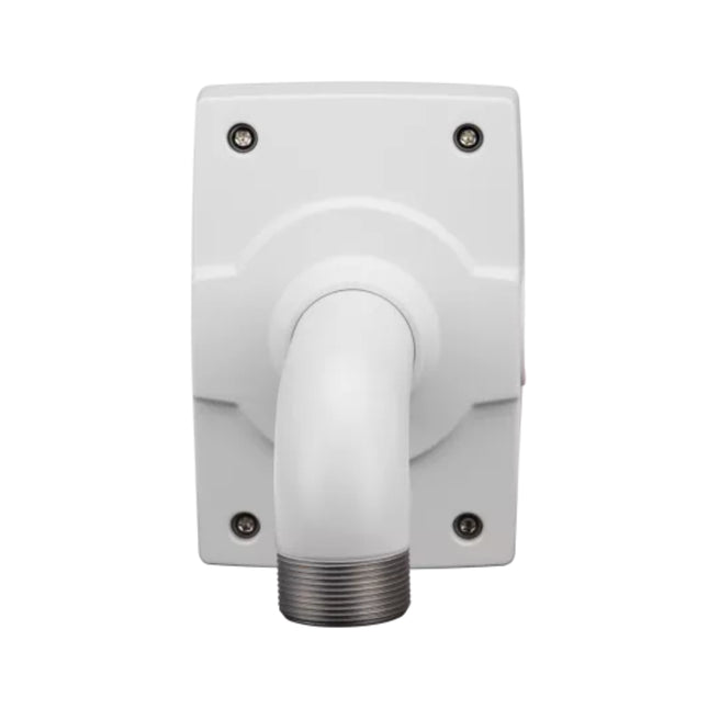 Side angle of AXIS T91D61 heavy-duty aluminum wall mount bracket displaying IK10 vandal-resistant body structure.