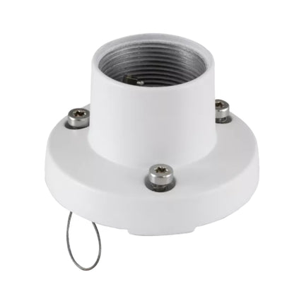AXIS T94A01D white pendant kit adapter designed for mounting compatible AXIS fixed dome network cameras to standard 1.5-inch NPT threaded pipes.