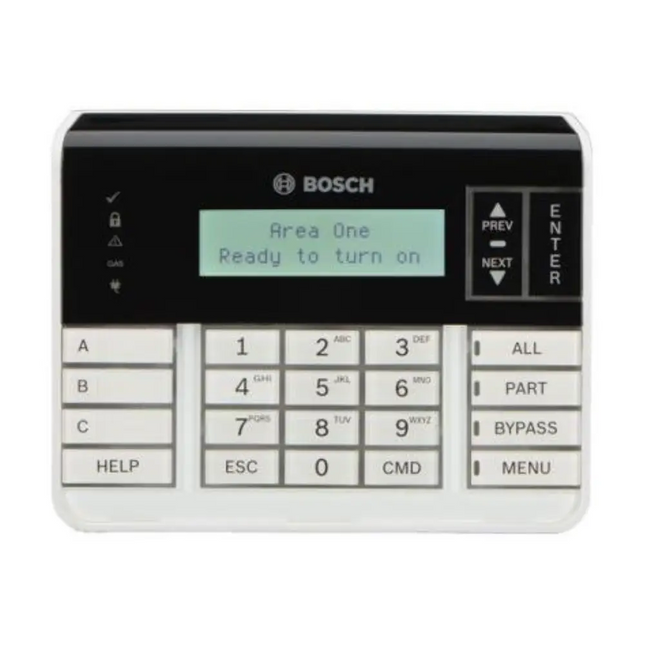 Bosch B920 G-Series black 2-line alphanumeric LCD alarm keypad for B9512G panels, Australia