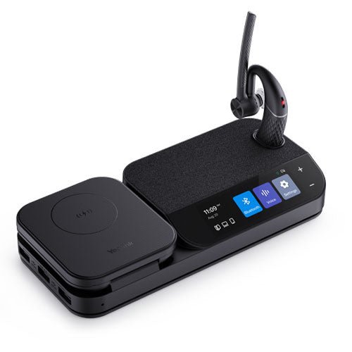 Yealink BH71 Bluetooth Wireless Mono Headset, BHB710 Workstation w/ 3" Colour Touch screen, Qi Wireless Charging, 10H Talk Time, 3 Size Ear Plugs - CCTV Guru
