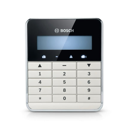Bosch IUI-SOL-TEXT white alphanumeric LCD codepad for Solution 2000 and 3000 alarm systems with plain English text displa