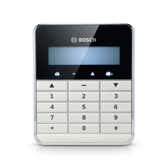 Bosch IUI-SOL-TEXT white alphanumeric LCD codepad for Solution 2000 and 3000 alarm systems with plain English text displa