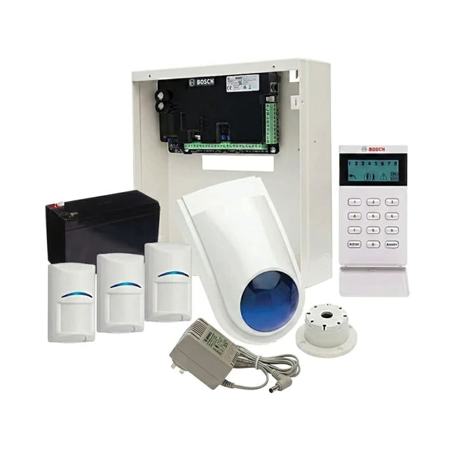 Bosch Solution 3000 Alarm System Kit including 3 Blue Line Gen2 PIR Sensors and IUI-SOL-ICON LCD Icon Codepad.