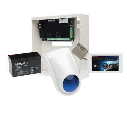 Bosch Kit 2000 Series Kit With 5" Touch Screen, Metal Enclosure, PSU, Battery, Slimline Siren, Piezo, No PIRS - CCTV Guru