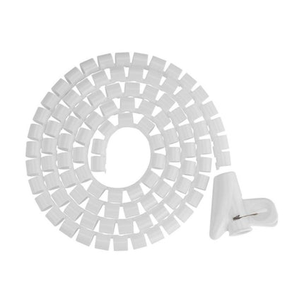 Brateck 15mm 0-59 inch diameter 1-meter white polyethylene PE coiled tube cable sleeve.