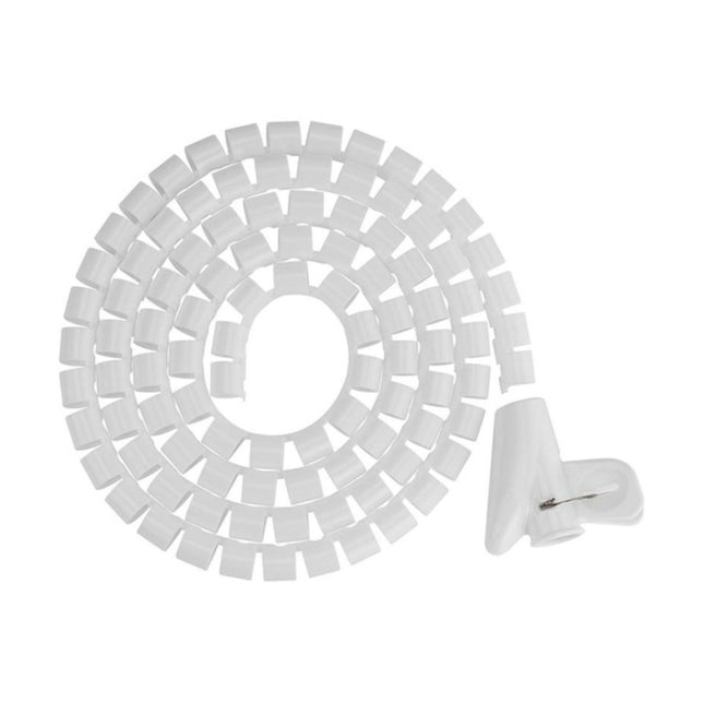 Brateck 15mm 0-59 inch diameter 1-meter white polyethylene PE coiled tube cable sleeve.