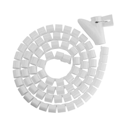 Brateck 25mm 1-inch diameter 1-meter white polyethylene PE coiled tube cable sleeve.