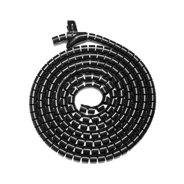 Brateck 30mm 1-2 inch diameter 1-meter black polyethylene PE coiled tube cable sleeve.