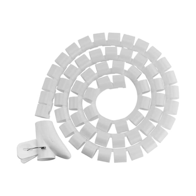 Brateck 30mm 1-2 inch diameter 1-meter white polyethylene PE coiled tube cable sleeve.