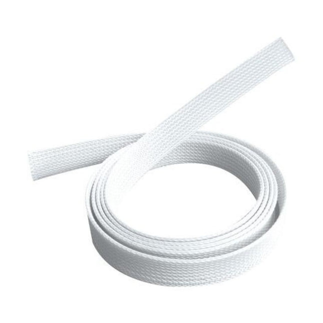 Brateck 40mm wide 1-meter white polyester expandable braided cable sleeve sock.