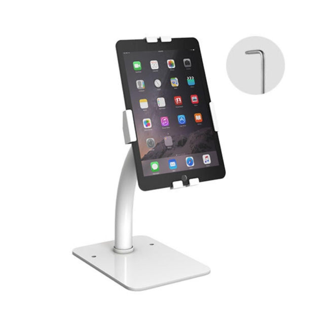Brateck PAD33-03 white universal anti-theft countertop tablet stand for POS retail displays in Australia.
