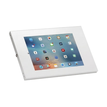 Brateck PAD34-01 white anti-theft wall mounted tablet enclosure for 9.7 to 11 inch iPads in Australia.