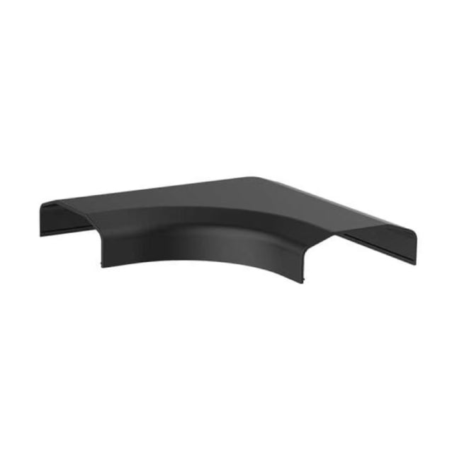 Brateck black ABS plastic L-shape 90-degree elbow joint connector for floor cable cover raceway.