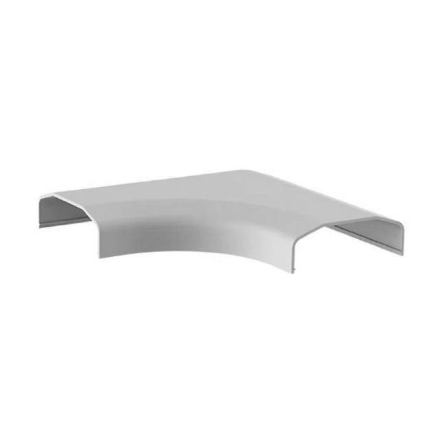 Brateck white ABS plastic L-shape 90-degree elbow joint connector for floor cable cover raceway.