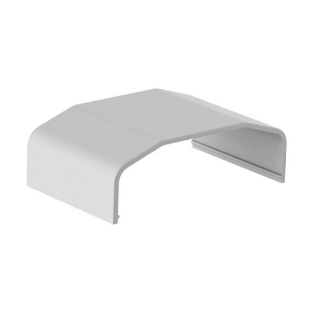 Brateck white ABS plastic straight coupler joint connector for floor cable cover trunking.