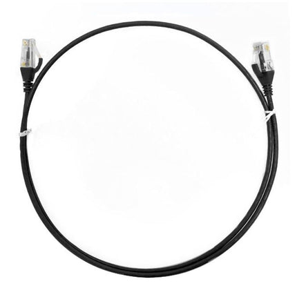 8ware CAT6 Ultra Thin Slim Cable 0.25m / 25cm - Black Color Premium RJ45 Ethernet Network LAN UTP Patch Cord 26AWG for Data - CCTV Guru