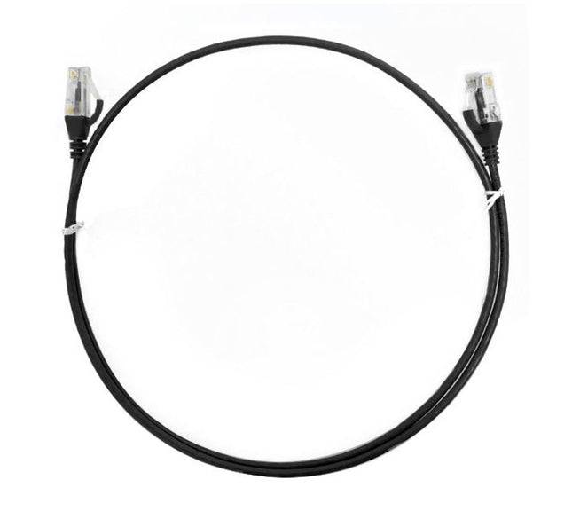 8ware CAT6 Ultra Thin Slim Cable 0.25m / 25cm - Black Color Premium RJ45 Ethernet Network LAN UTP Patch Cord 26AWG for Data - CCTV Guru
