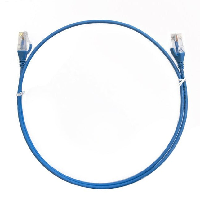 8ware CAT6 Ultra Thin Slim Cable 0.5m / 50cm - Blue Color Premium RJ45 Ethernet Network LAN UTP Patch Cord 26AWG for Data - CCTV Guru