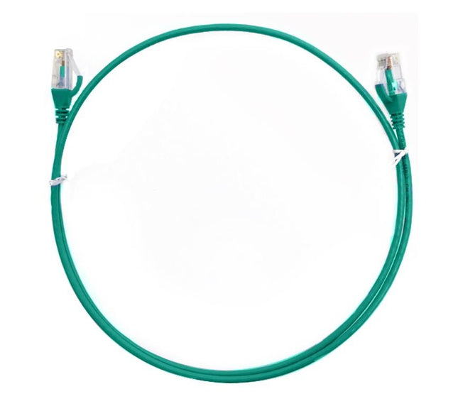 8ware CAT6 Ultra Thin Slim Cable 0.25m / 25cm - Green Color Premium RJ45 Ethernet Network LAN UTP Patch Cord 26AWG for Data Only, not PoE - CCTV Guru