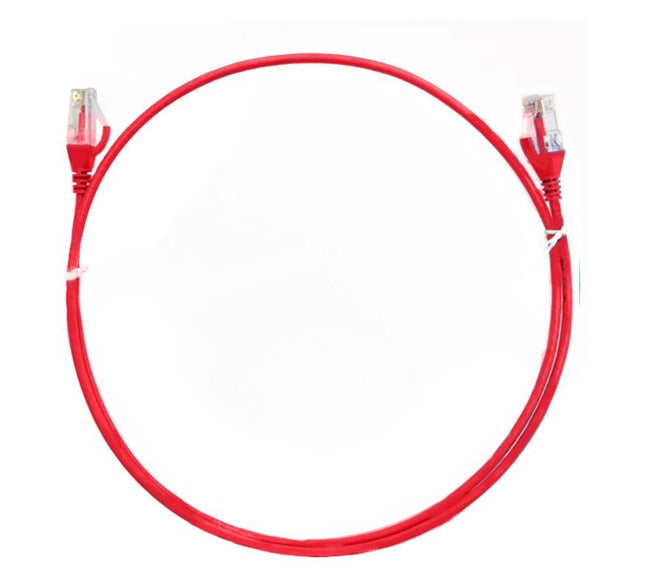 8ware CAT6 Ultra Thin Slim Cable 1m - Red Color Premium RJ45 Ethernet Network LAN UTP Patch Cord 26AWG for Data - CCTV Guru