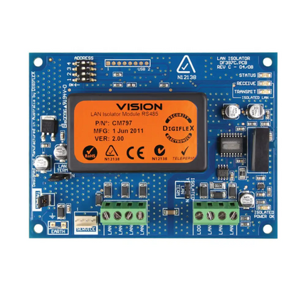 Bosch Hardwired LAN & Power Isolator Module Blue PCB Enclosure Mount 100g 10 - 14VDC Suits Solution 16I/ 144/ E Series 250MA - CCTV Guru