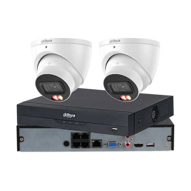 Dahua 2 × 6MP 3K Full-Colour Smart Dual-Light Turret CCTV Kit — 4CH, 8CH or AcuPick AI NVR